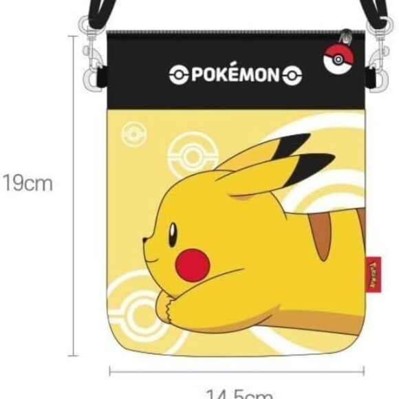 Black Small Crossbody Shoulder Bag with Zipper for Unisex - Picture 4 of 8